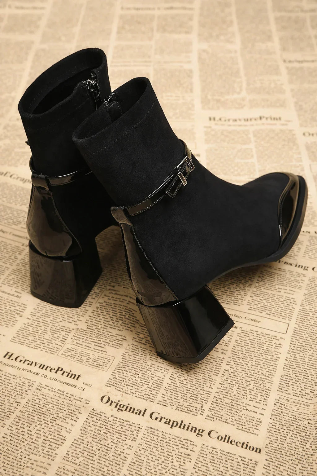 Alven Patchwork Ankle Boots