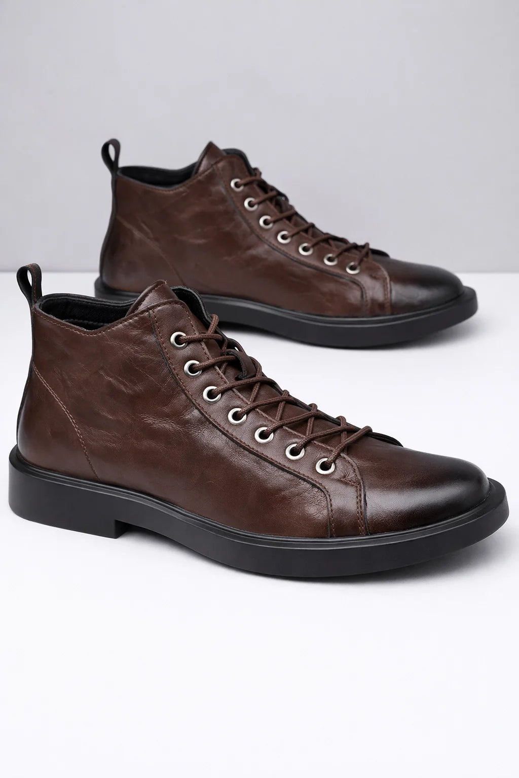 Artisan Leather Loafer Boots