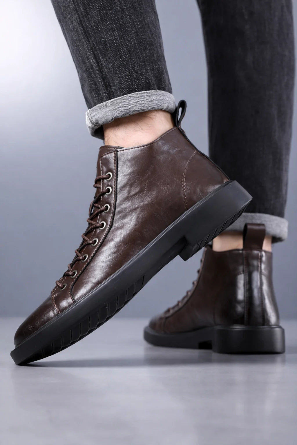 Artisan Leather Loafer Boots