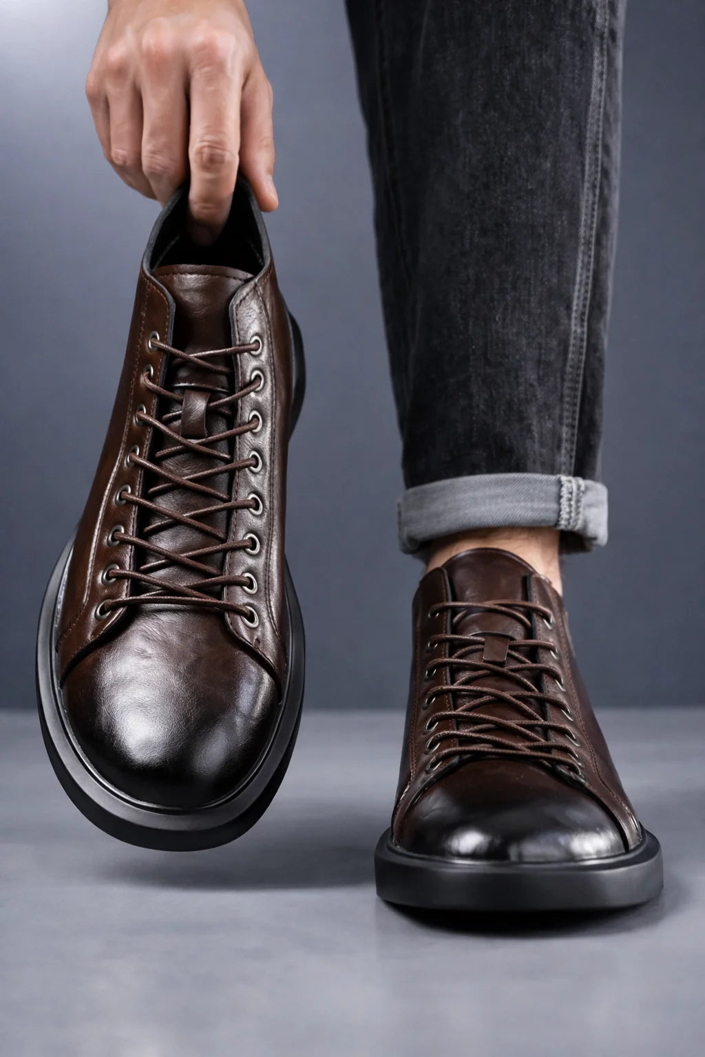 Artisan Leather Loafer Boots